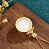 Airyuan Retro Clavicle Chain Enamel Pendant Necklace with Imitation Hetian Jade - Qipao Style Mom Birthday Gift