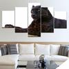 Das Leoparden-Tierkunstgemälde 5 Panels/Stück HD-Druck moderne Kunstmalerei Wandposter Leinwand Für Heim-Wohnzimmer-Dekoration