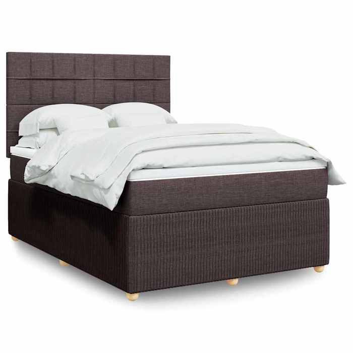 Maison Exclusive - Sommier à lattes de lit avec matelas Marron foncé 140x190 cm