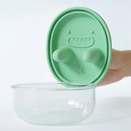 No-Mess Snack Box Transparent Sealed Box with Silicone Lid Reusable Cookies Storage Container Prevent Fingers from Getting Dirty for Picnic Camping