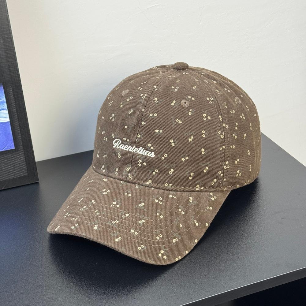 Fashion Hat High Quality Full Body Small Floral Embroidered Baseball Cap Female Face Small Versatile Sunscreen Shade Cap Four Seasons Commuting