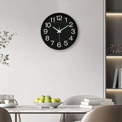 Glow In The Dark Clock Decorative Hanging Timepiece 30cm Night Light Wall Luminous Numbers for
