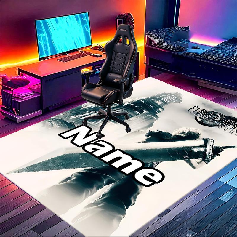 Benutzerdefinierter Name Personalisierter Final Fantasy Druck Teppich, Vielseitiger Heimdekor Teppich, für Spielzimmer, Wohnung, Balkon, Eingangsbereich, Flur Geschenk