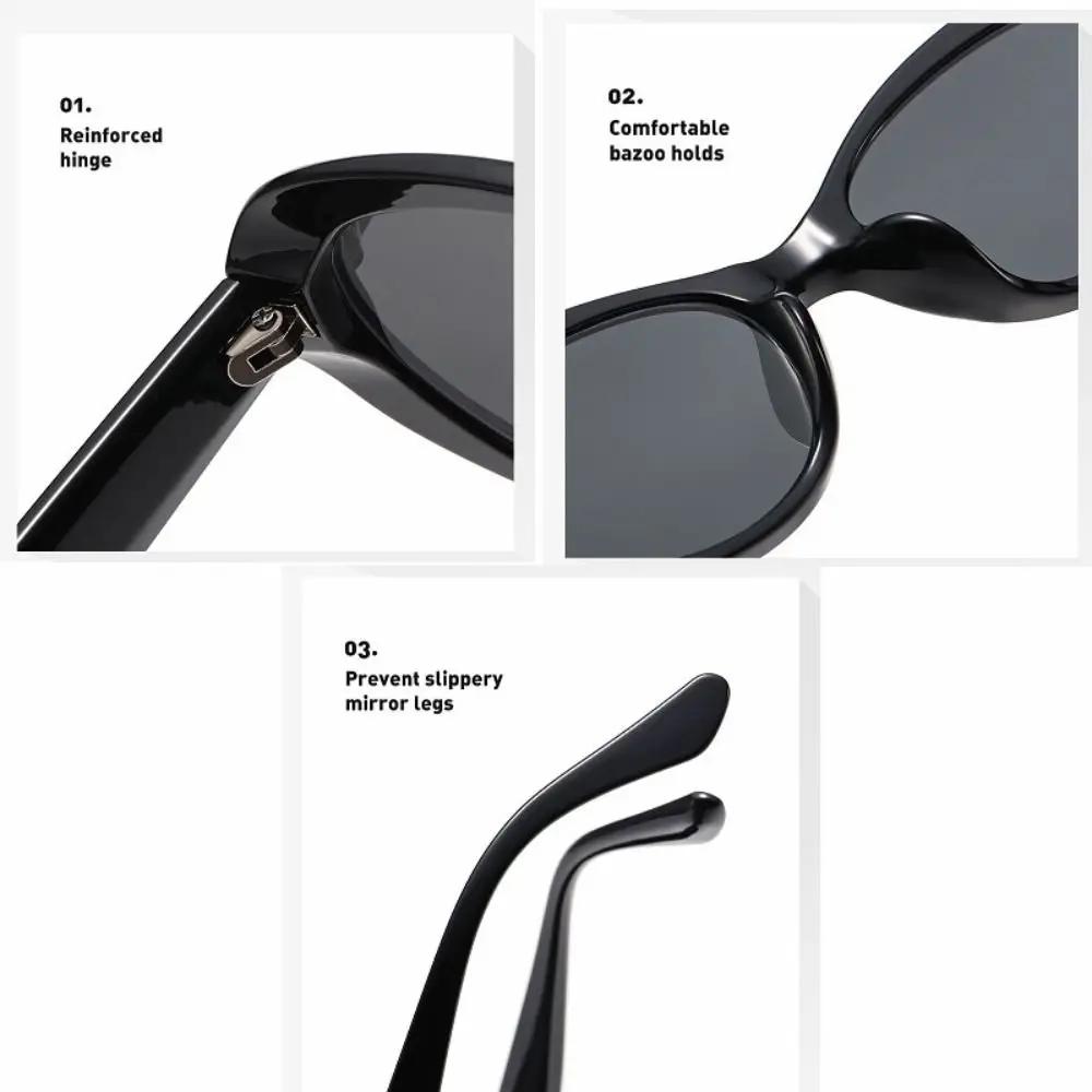 New Elliptic Frame Women Sunglasses UV Protection UV400 Retro Sunglasses Anti-Reflective Black Shades Driving