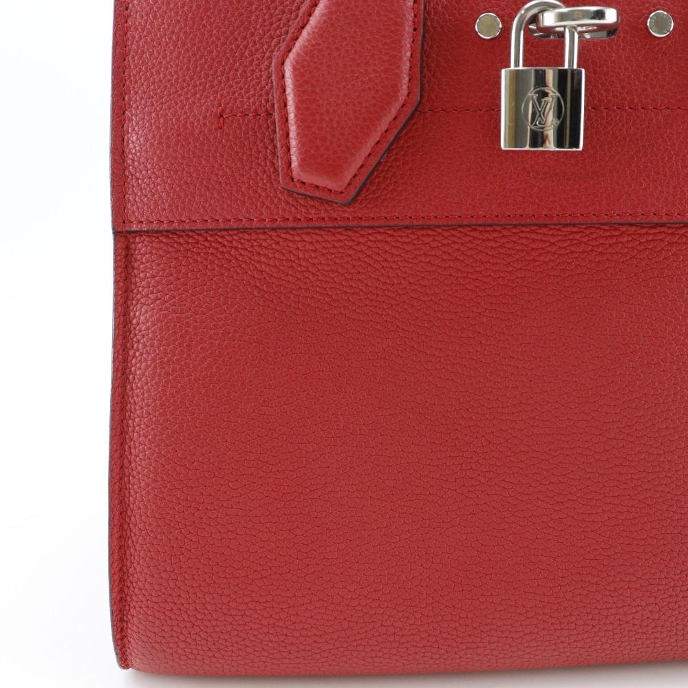 LOUIS VUITTON City Steamer PM Handbag M53030 2WAYShoulder Rouge Red Calfskin Women Used