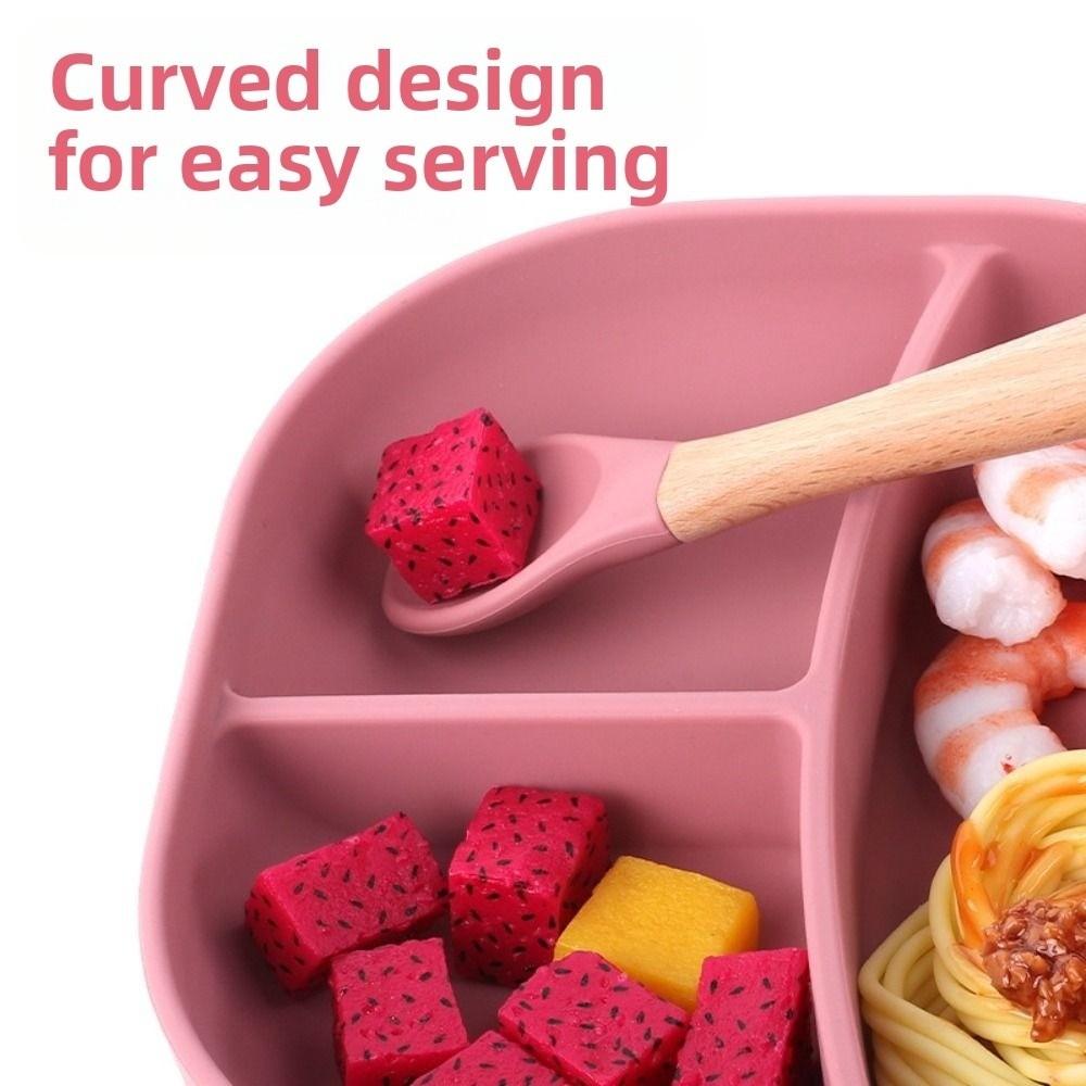 Cartoon Bear Baby Silicone Sucker Plate BPA-Free Toddler Feeding Tableware  Auxiliary Training