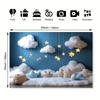 2D Twinkle Star Fluffy Cloud Backdrop Newborn Photography Background