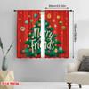 2pcs,2D Plane Printing Window Curtain Preety Christmas Tree Durable 100% Polyester Fabric (without Rod) Decorations Inside for