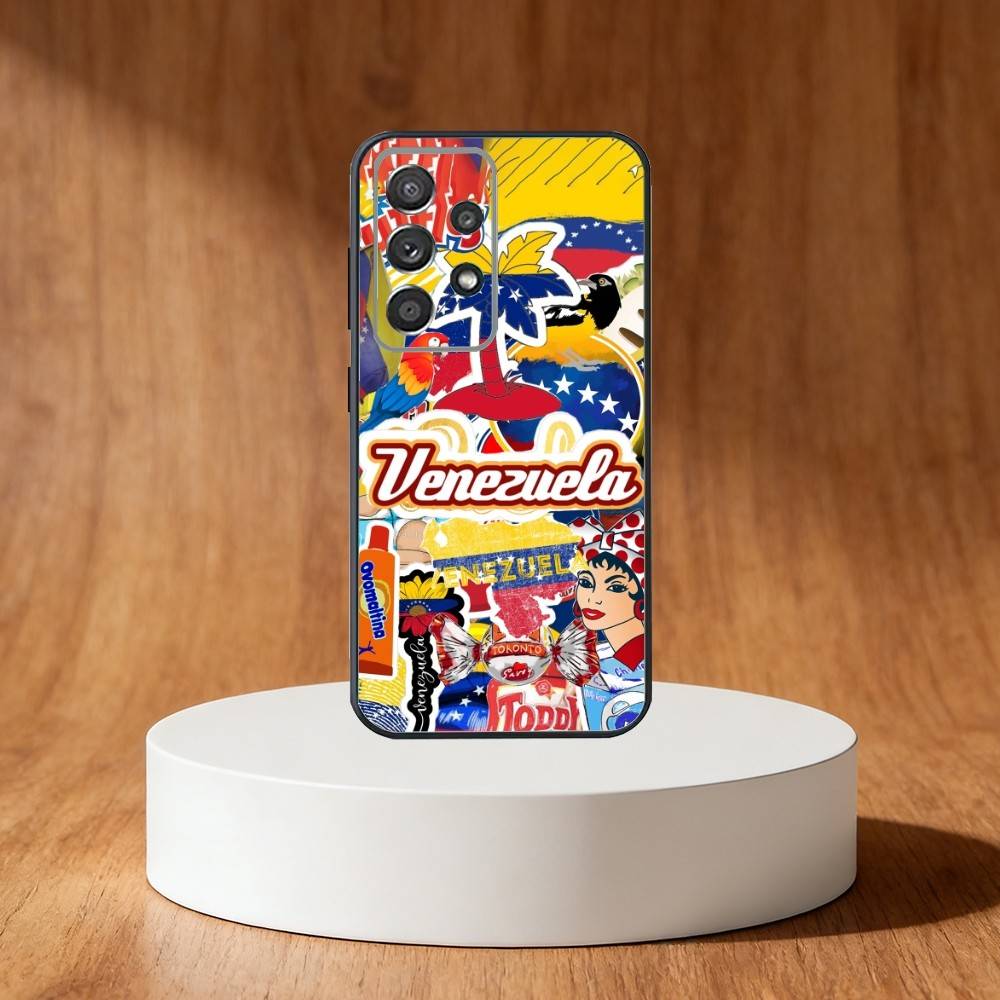 V-Venezuela Art Print Phone Case For Samsung S25,S24,S21,S22,S23,S30,Ultra,S20,Plus,Fe,Note,10,9,5G Black Cover