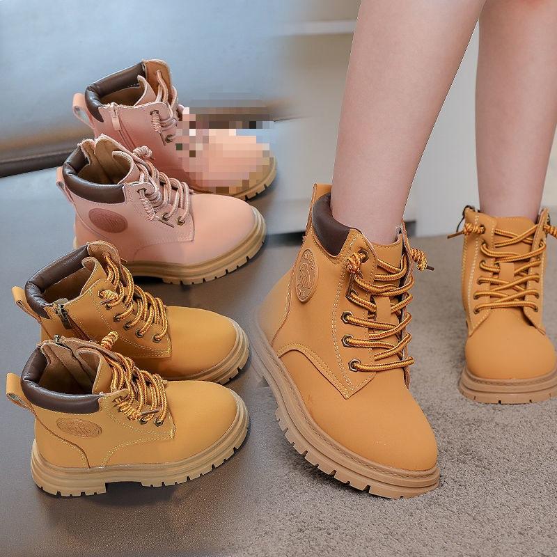 Autumn and Winter New Girls' Martin Boots 2025 Anti-slip Fashion Trend Boys' Rhubarb Boots Medium and Large Children's Boots Children's Boots