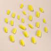 24pcs Yellow False Nails Short Square Press Nails Gloss Full Coverage Acrylic False Nails For Women And Girls