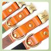 Adjustable Leather Dog Collar With Engraving Medium Large Dogs Comfortable Durable Canvas Reinforced Neck Strap
