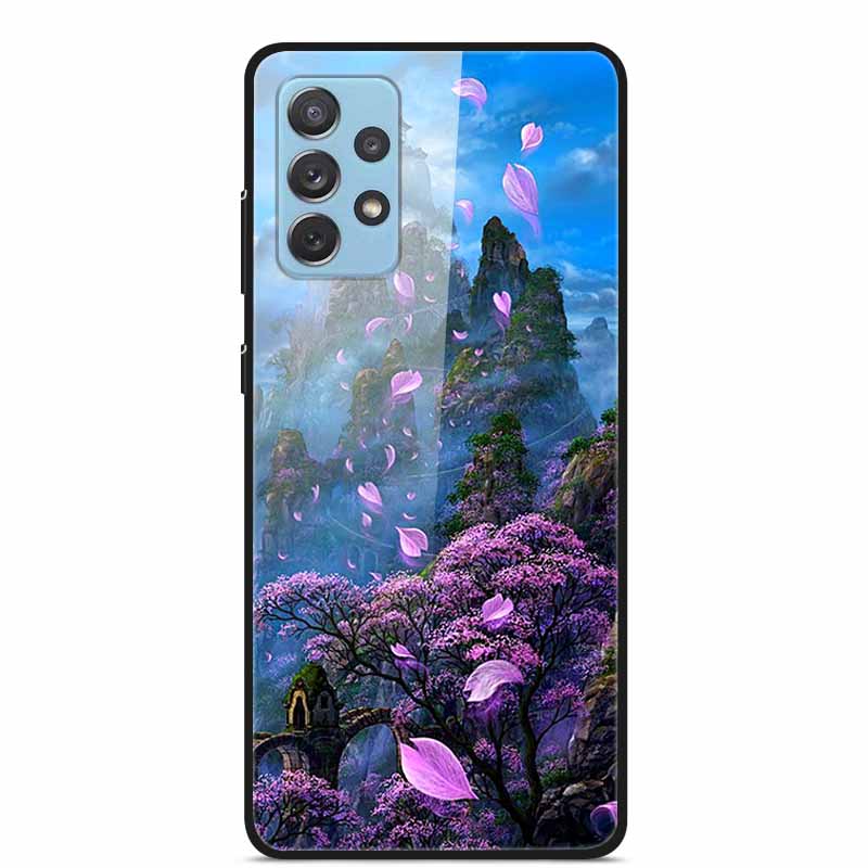 For Samsung A52 5G 4G Cases A52s 5G Tempered Glass Hard Back Cases For Samsung Galaxy A52 5G Phone Covers Funda A 52s 2022 A528B