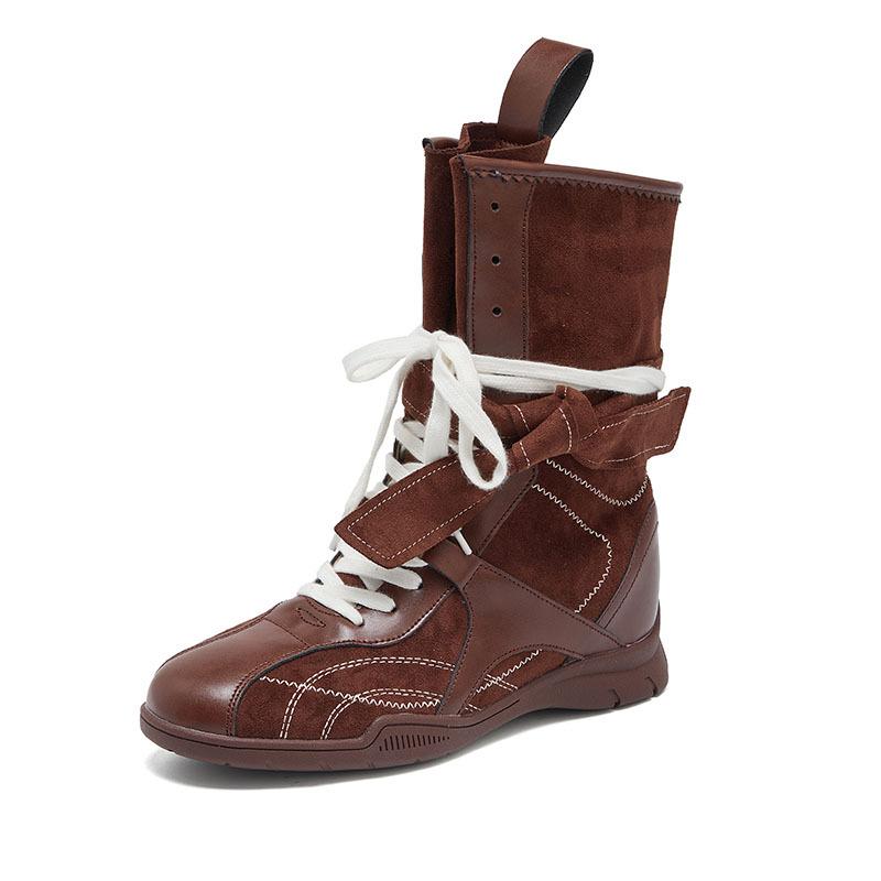 Casual retro versatile boxing Martin boots women's new versatile round head lace-up sports