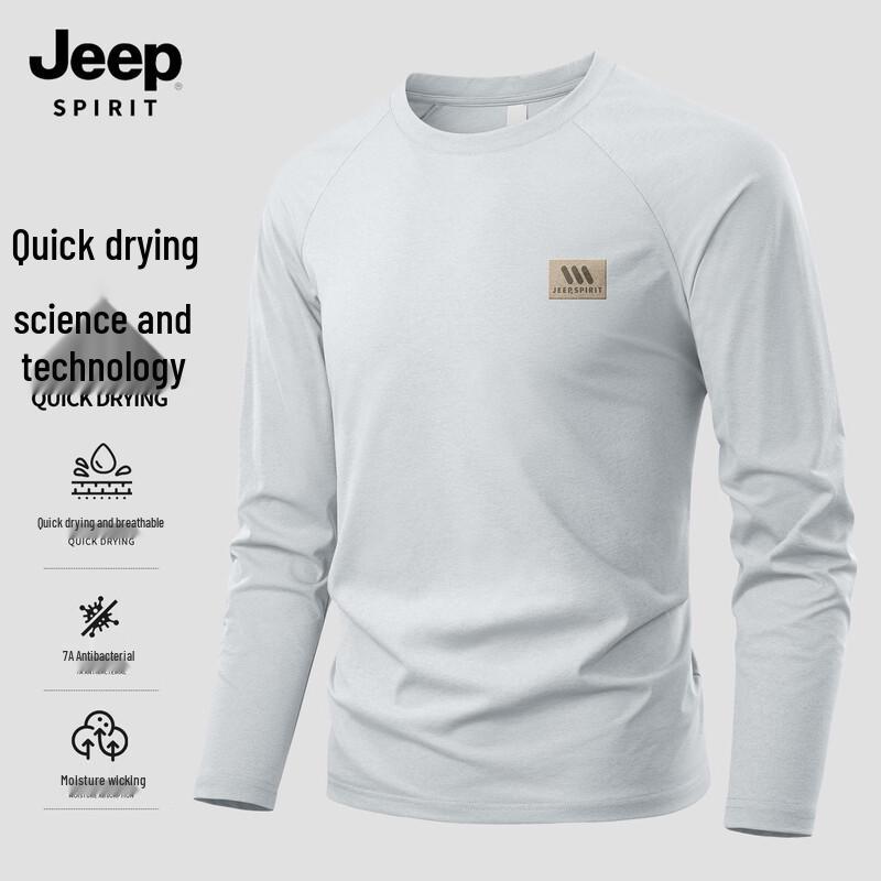 JEEP SPIRIT Men s 2026 Spring/Autumn Quick Dry 7A Antibacterial Long Sleeve T-Shirt 3XL