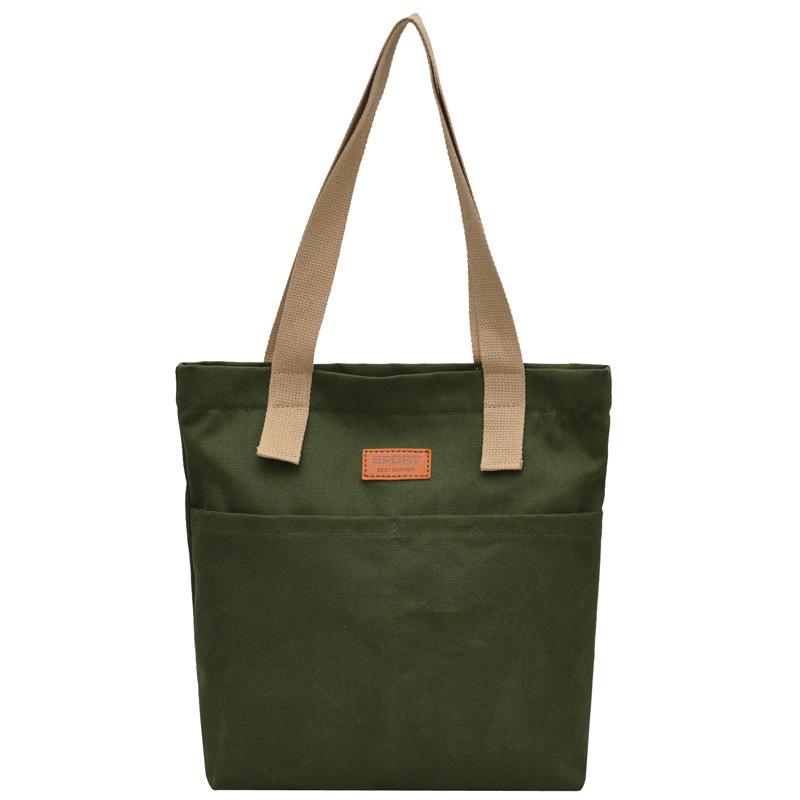 Large Capacity Fashionable Canvas Tote Bag - Versatile Single Shoulder Bag for Casual Commute