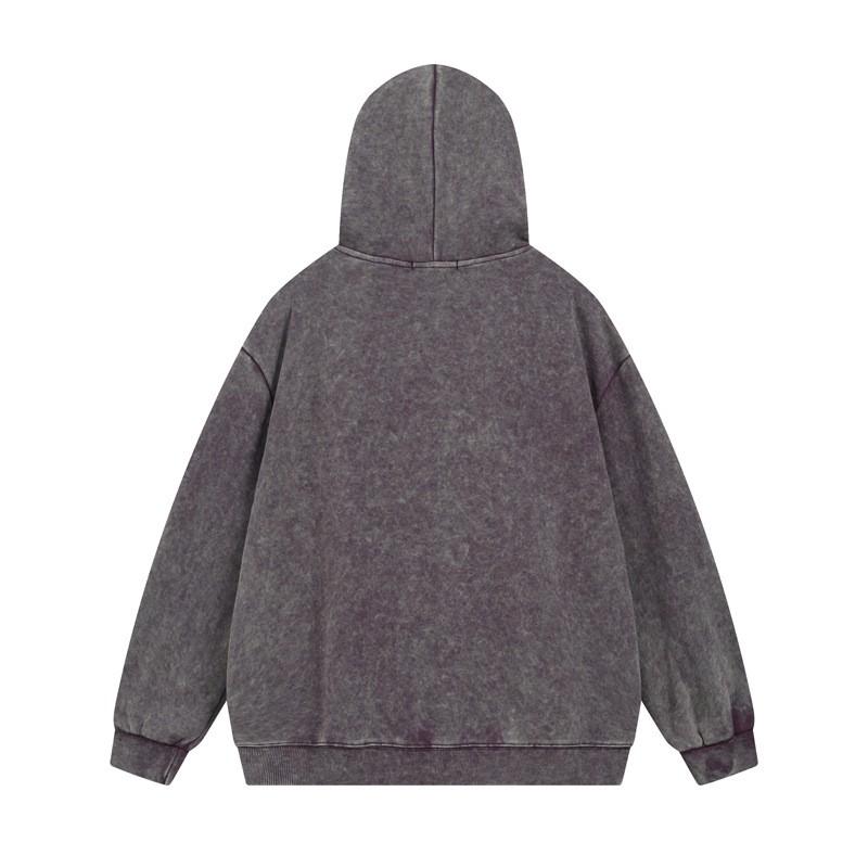 Oversized Washed Hoodie Men Women Streetwear Cotton Blend Heavyweight 450g Fleece Lined Loose Fit Winter Sweatshirt