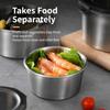 Round Food Storage Container 201 Stainless Steel Lunch Box  for Kitchen Refrigerator