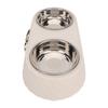 Double Pet Bowls Prevent Slip Stainless Steel Pet Food Water Bowls with Bowknot Decor Holder for