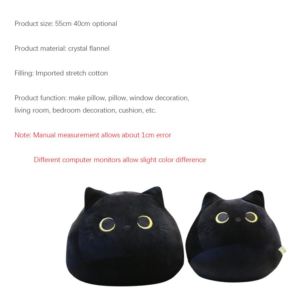 Black Cat Plush Toy Soft Kawaii Plushie Anime Pillows Lovely Cartoon Animal Stuffed Doll Girls Valentine Day Gifts Ornaments