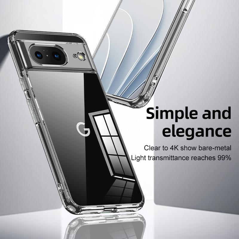 For Google Pixel 8 Slim Cell Phone Case Airbag Protection Anti-Scratch PC+TPU Phone Shell Cover