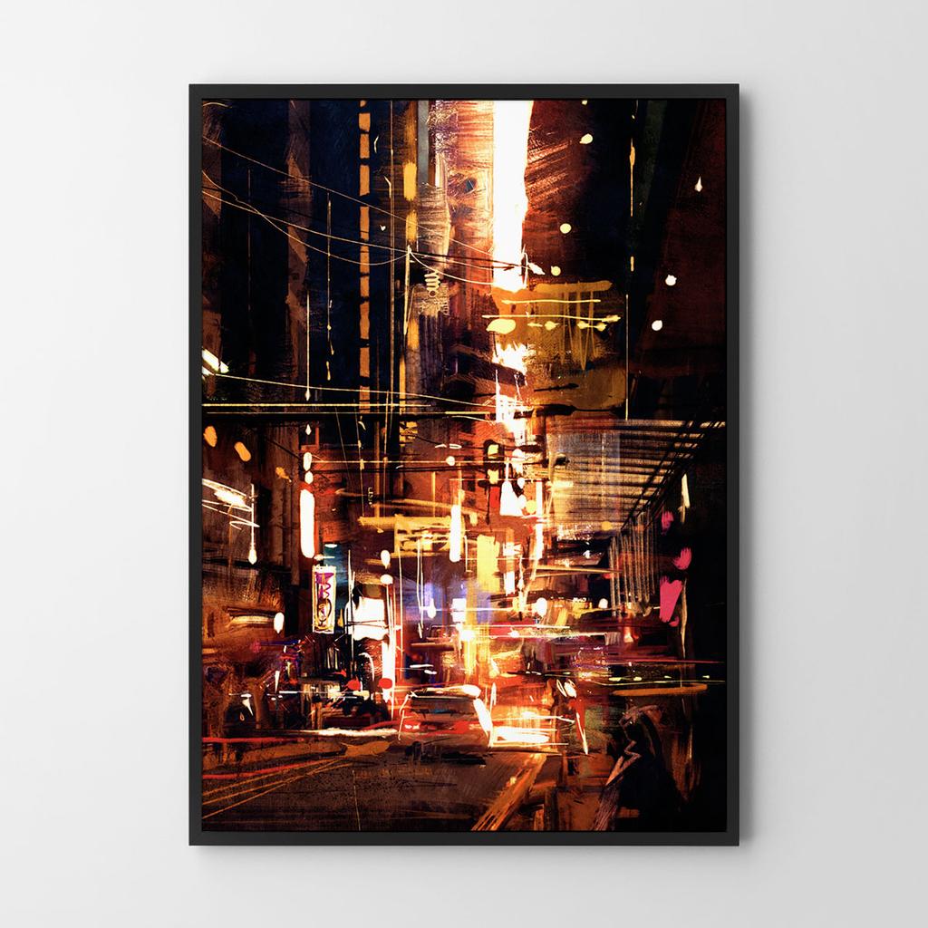 Plakat china town miasto abstrakcja