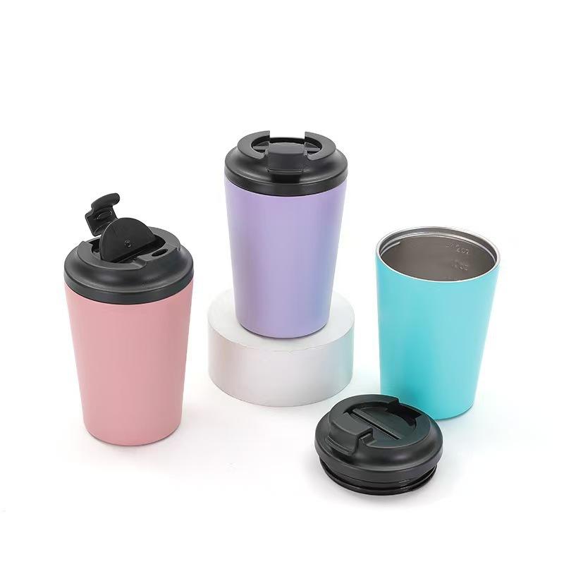 Simple American Double-Layer Mini Stainless Steel Thermal Insulation Vacuum Coffee Cup, Small Office Portable Direct Drinking Milk Cup