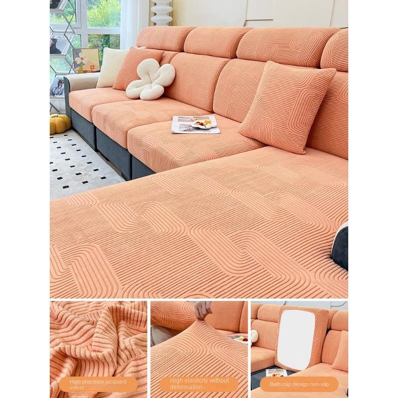 

Эластичный флисовый чехол для дивана Shake, универсальный чехол «Все включено», кремовый воздушный чехол для дивана, универсальный всесезонный чехол для дивана, устойчивый к царапинам кошек S