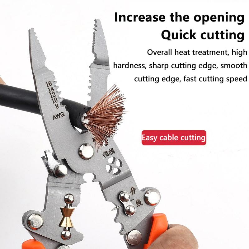 12 In 1 Universal Wire Stripping Pliers Multi-Function For Wire Peeling Cutting Dividing Electrical Work Tools