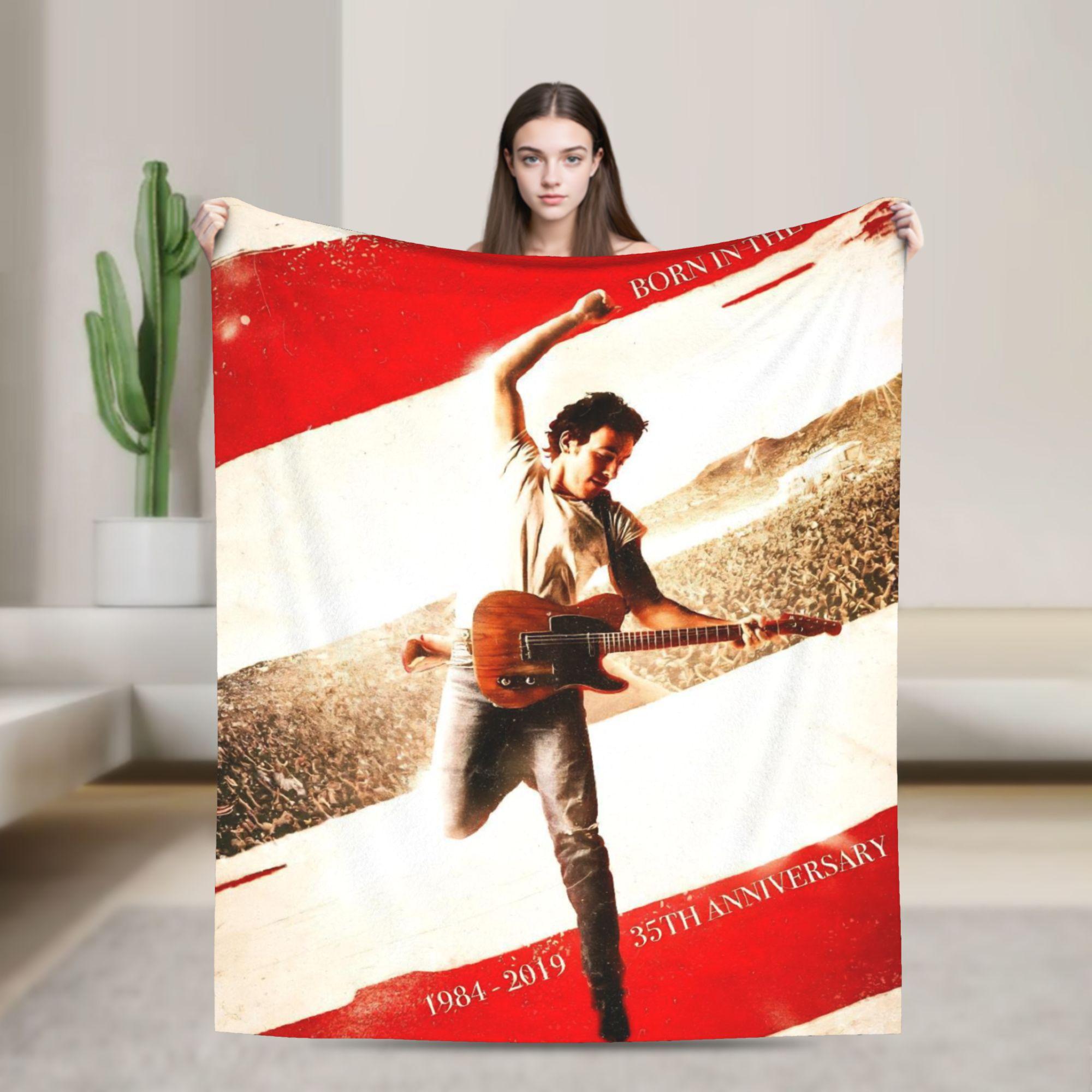 Bruceed Springsteened Concert Tour Blanket Quality Warm  Throw Blanket Winter Airplane Travel Bedroom Graphic Bedspread 30x40in