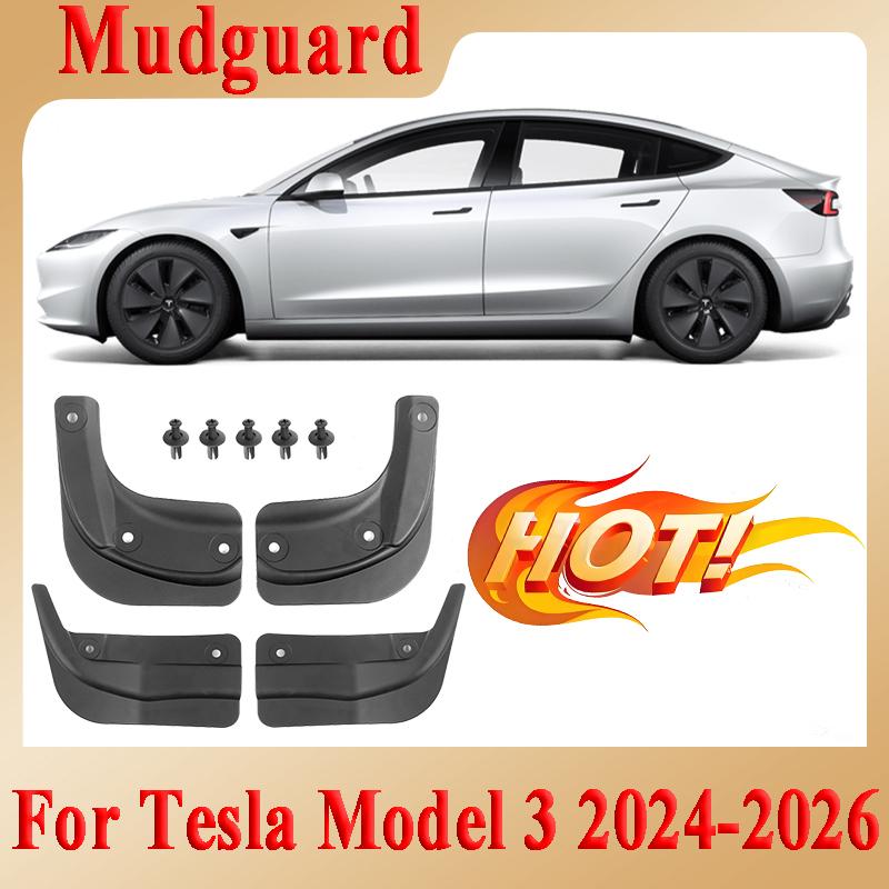 Soft Mudguards For Tesla Model 3 2024 2025 2026 Official Original Front Rear Wheel Fenders Splash Guards Model 3 Accessories