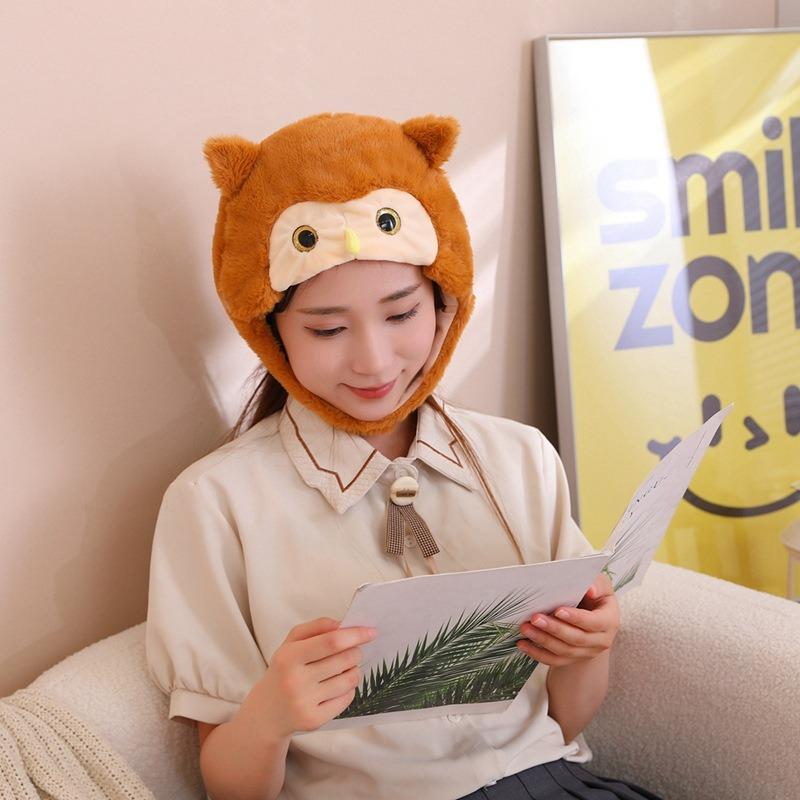 Halloween owl hood hat, plush hood, photo props, cartoon hood performance props