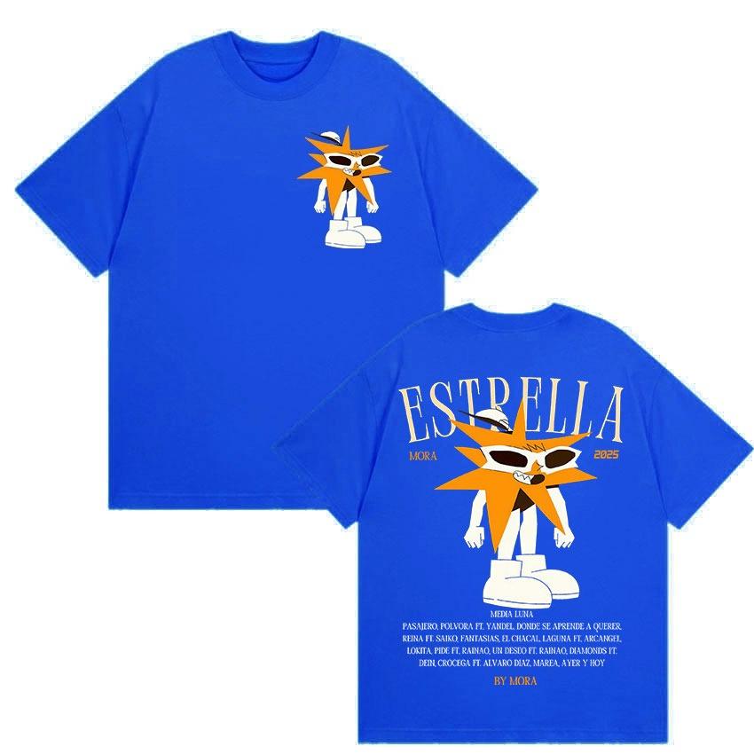 Rapper MORA Tour 2025 Merch Tričko Pánské Dámské Vintage Vysoce Kvalitní Módní Trička Hip Hopové Oblečení Oversized Bavlněné Tričko