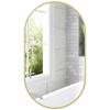 Oval Bathroom Mirror, 40 X 70 Cm, Wall Mirror, Aluminum Frame, Horizontal or Vertical, Gold
