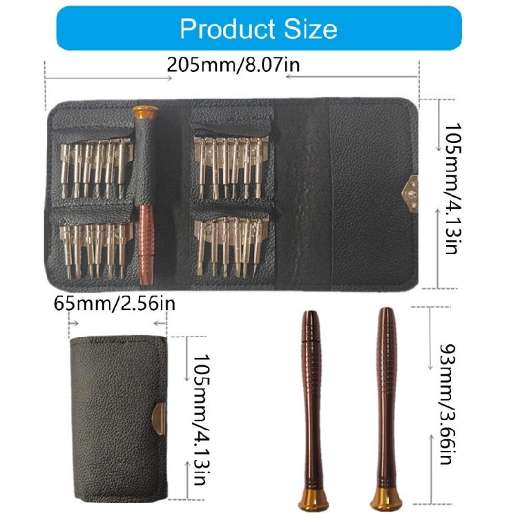 25 in 1 Precise Screwdriver Kit Electronics Repair Tool Driver Extension Rod with Leather Case for Phone Smartphone