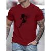 Men's Summer Fashion Casual Loose Big Black Horse Pattern Printed Round Neck Short Sleeve T-shirt Top