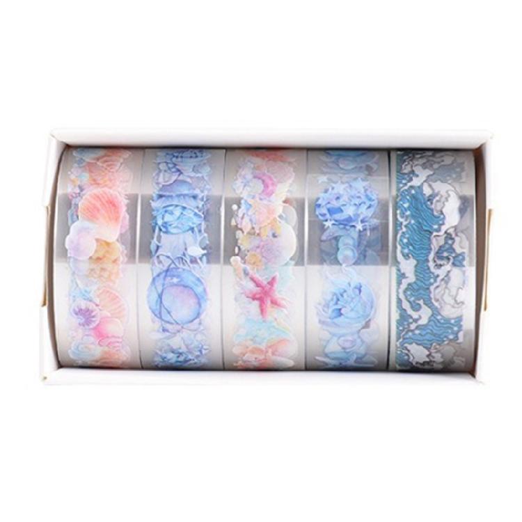 5 Rolls Clear Tape Butterfly Decorative Tape Flower Pattern Masking Tape Hand Account Tape Artists Tape Crafting Tape