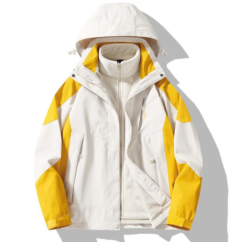 Unisex 3-in-1 Waterproof Windproof Outdoor Jacket With Fleece Liner Hiking Climbing Skiing Small Stature