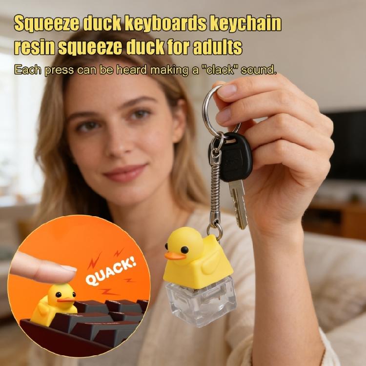 Kachna kvákající Pryskyřice Klíčenka Klíčenka Kachna Kvakající Hračka Pro Klávesnice Přizpůsobení Uvolňovač Stresu Dárek