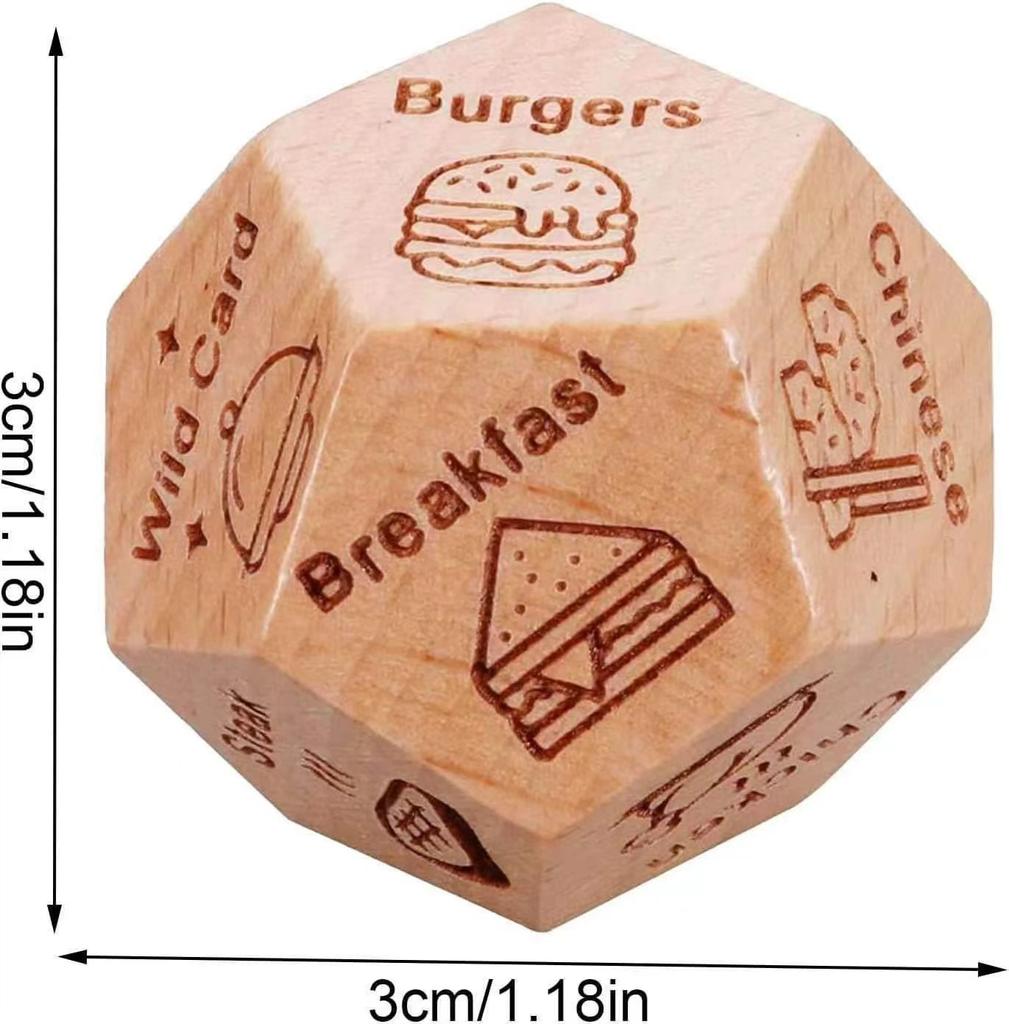 Food Dice Food Dicesion Game Wooden Dice Couple Date Night Ideas Funny Gift for Couples Anniversary Halloween Valentines Day