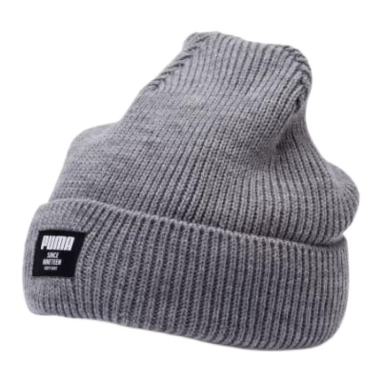 PUMA Ribbed, Knitted Fabric Beanies Men s Gray 021709-05 OS