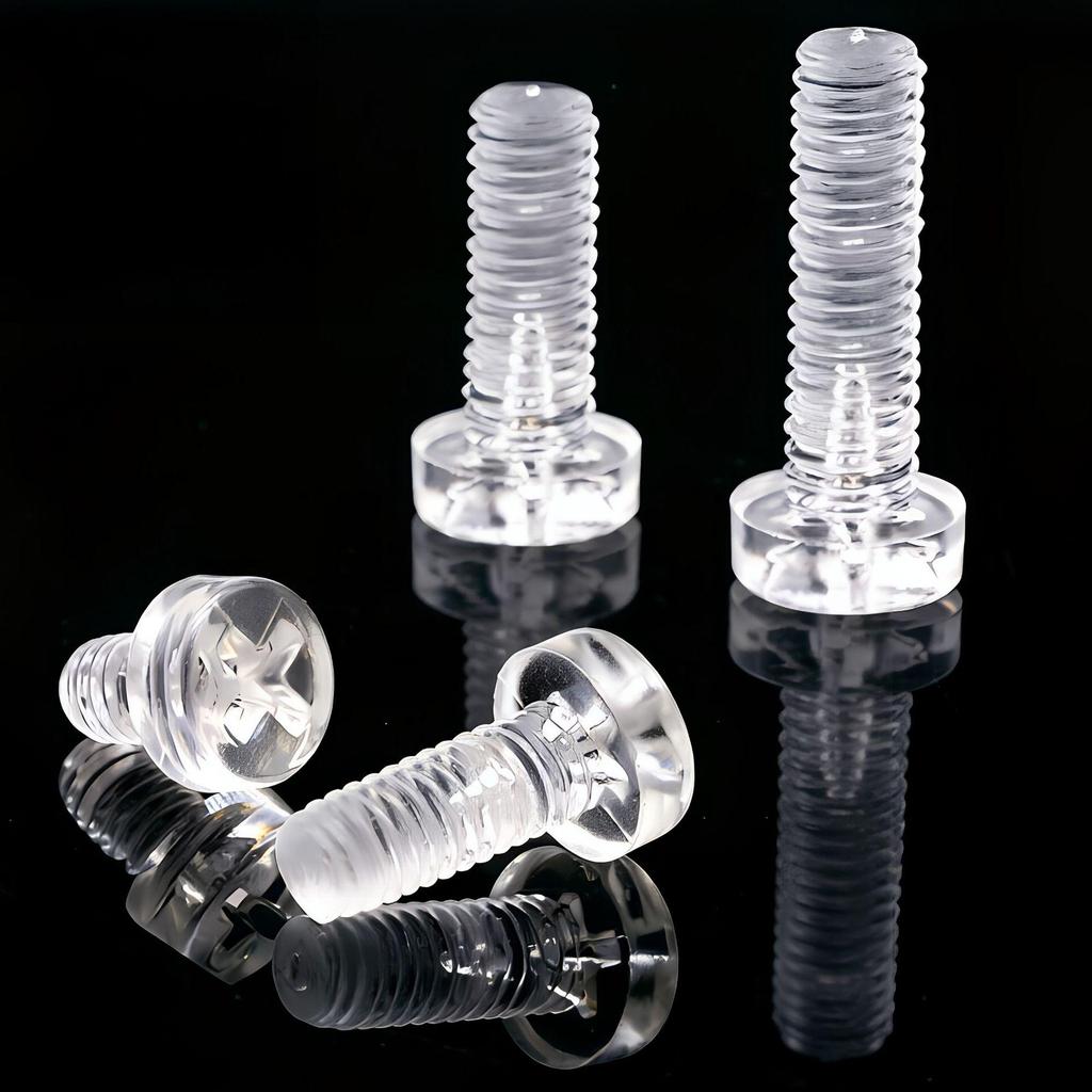 Transparent Acrylic Sheet with PC Screws and Philips Round Head Nut for DIY Fish Tank.