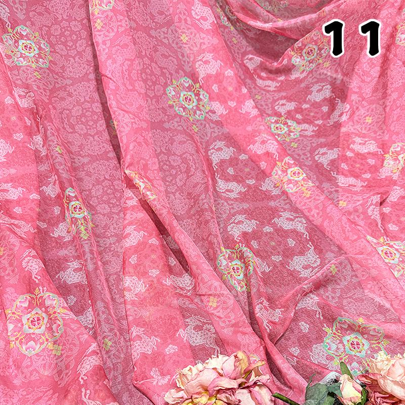100*150cm Chinese Ancient Classical Traditional Chiffon Fabric For Sewing Hanfu Dress Horse Face Skirts Stage Costume