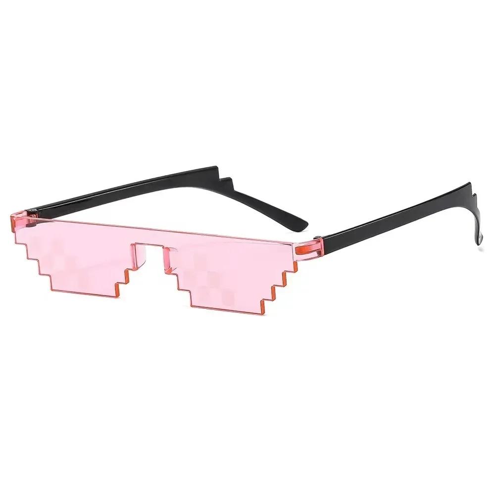 Mosaic Funny Quirky Women Glasses Black Pixel Vintage Shades Eyewear For Men Birthday Wedding Party Cosplay Supplies