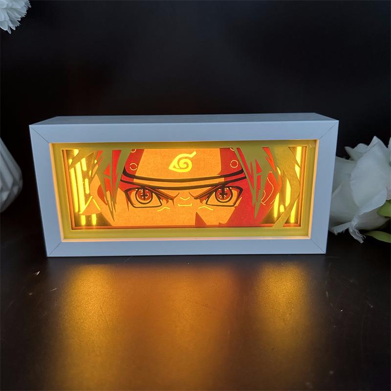 Naruto Anime Paper Carving Lamp: Desktop Ornament & Photo Frame Figurine