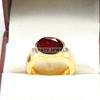 Garnet Oval Cut With 925 Sterling Silver Gold Plated Ring For Men's #B95 JL375671429036