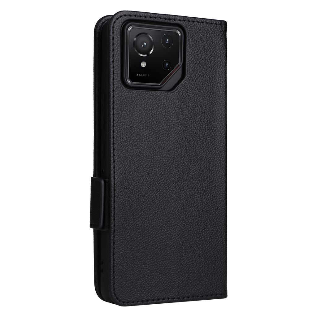 For Asus ROG Phone 9 5G/Phone 9 Pro 5G Case with Wrist Strap Litchi Texture PU Leather Wallet Phone Cover