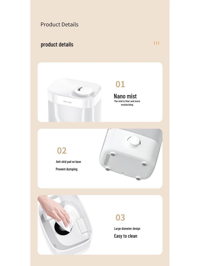 Dual Ultrasonic Mist Humidifier - 2L Capacity for Home, Bedroom, and Office