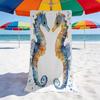 Buntes Seepferdchen Strandtuch Skurriler Unterwasser-Kunstdruck Schnelltrocknend Sandfest Saugfähiges Handtuch für Strand Reisen Urlaub