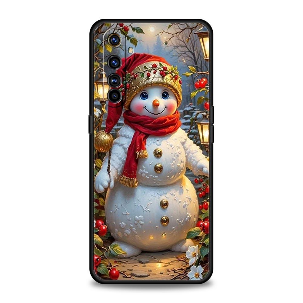 Christmas Snowman Case For Realme C67 C63 C55 C53 C35 C25 C21 GT 2 3 5 6 10 11 12 13 Pro Plus 5G Soft TPU Phone Cover Fundas Bag
